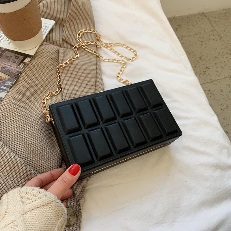 Indulge in Style: Chocolate Bar Shaped Crossbody Bag | Elegant Designer Shoulder Handbag for Women